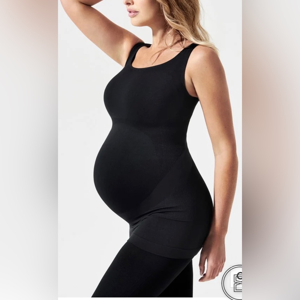 Maternity Belly Support Tank in Black